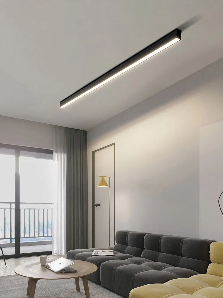 Minimalist LED Linear Ceiling Light for Modern Living Rooms and Offices