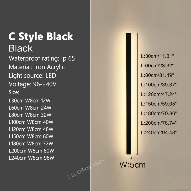 Modern Aluminum LED Wall Sconce for Outdoor Garden and Porch Lighting
