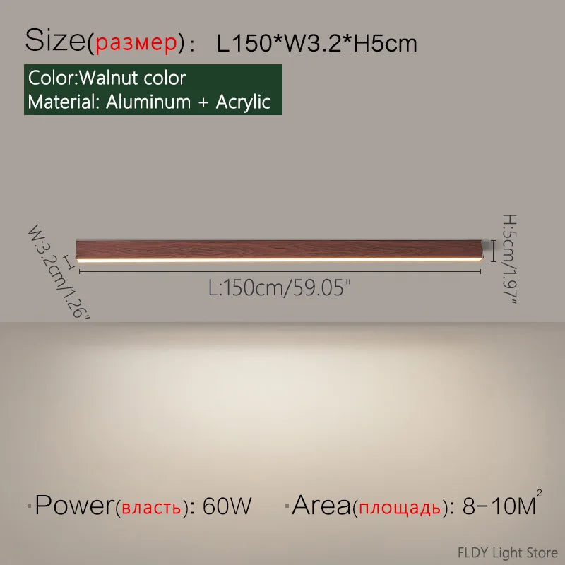 Modern Nordic LED Strip Ceiling Light for Kitchens and Living Rooms