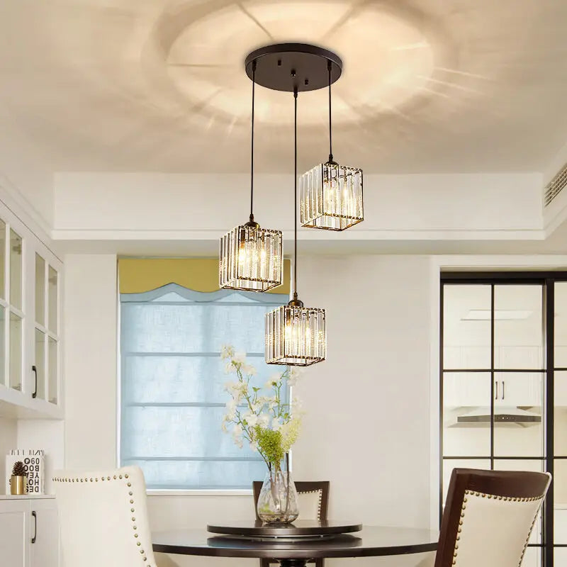 Modern Crystal LED Pendant Light for Elegant Dining and Living Rooms