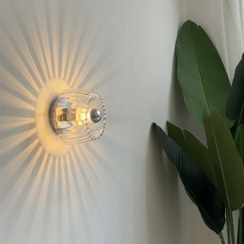 Vintage Glass Wall Lamp for Modern Home Hallways and Staircases