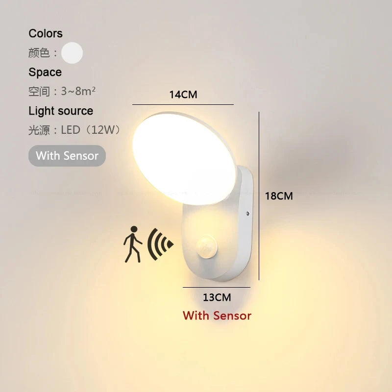 Modern Motion Sensor LED Outdoor Wall Light for Gardens and Pathways