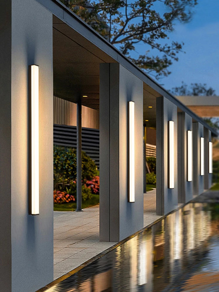 Modern LED Strip Outdoor Wall Light for Garden and Porch Decor