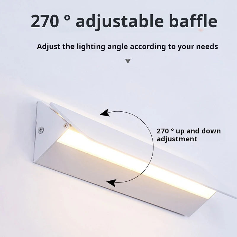 Adjustable Aluminum LED Wall Lamp for Modern Bedrooms and Vanity Spaces