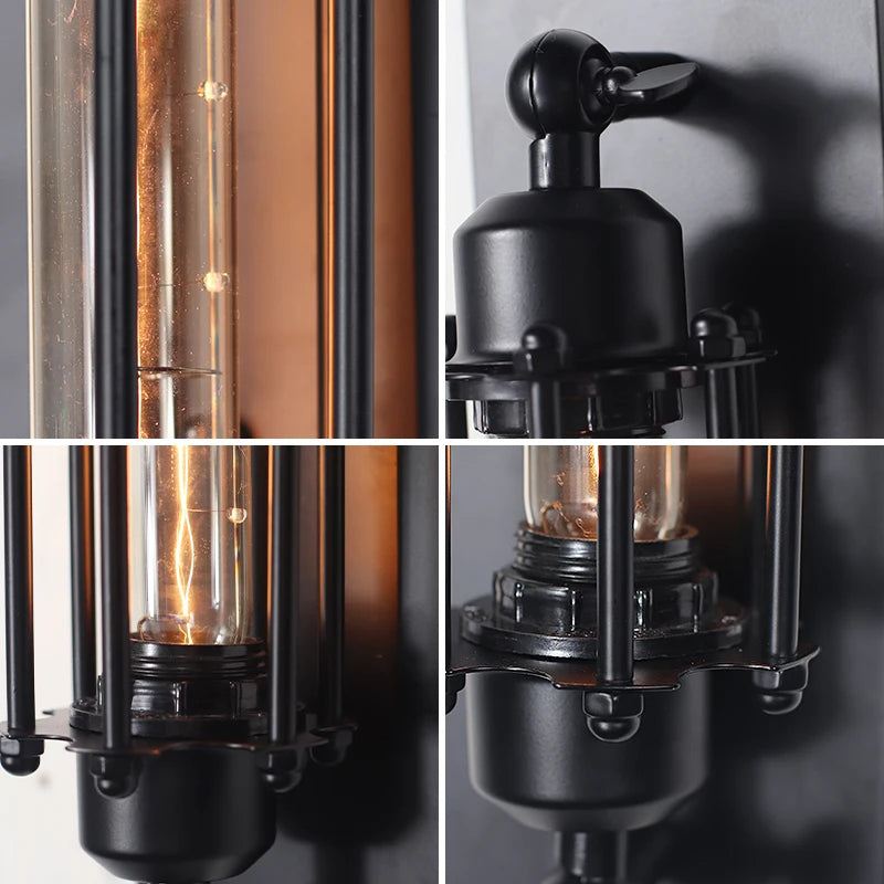 Industrial Iron Wall Light for Vintage Loft and Restaurant Decor
