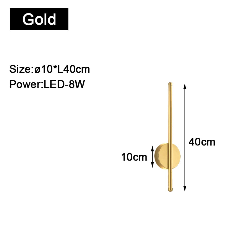 Modern LED Wall Sconce in Gold and Black for Sophisticated Hallways