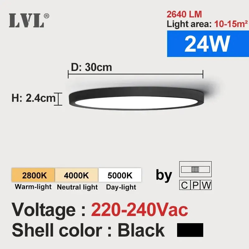 Modern Round Wood Grain LED Flush Mount Light for Kitchen and Bedroom