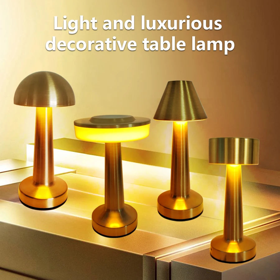 Modern Rechargeable Metal Table Lamp for Restaurants and Cafes