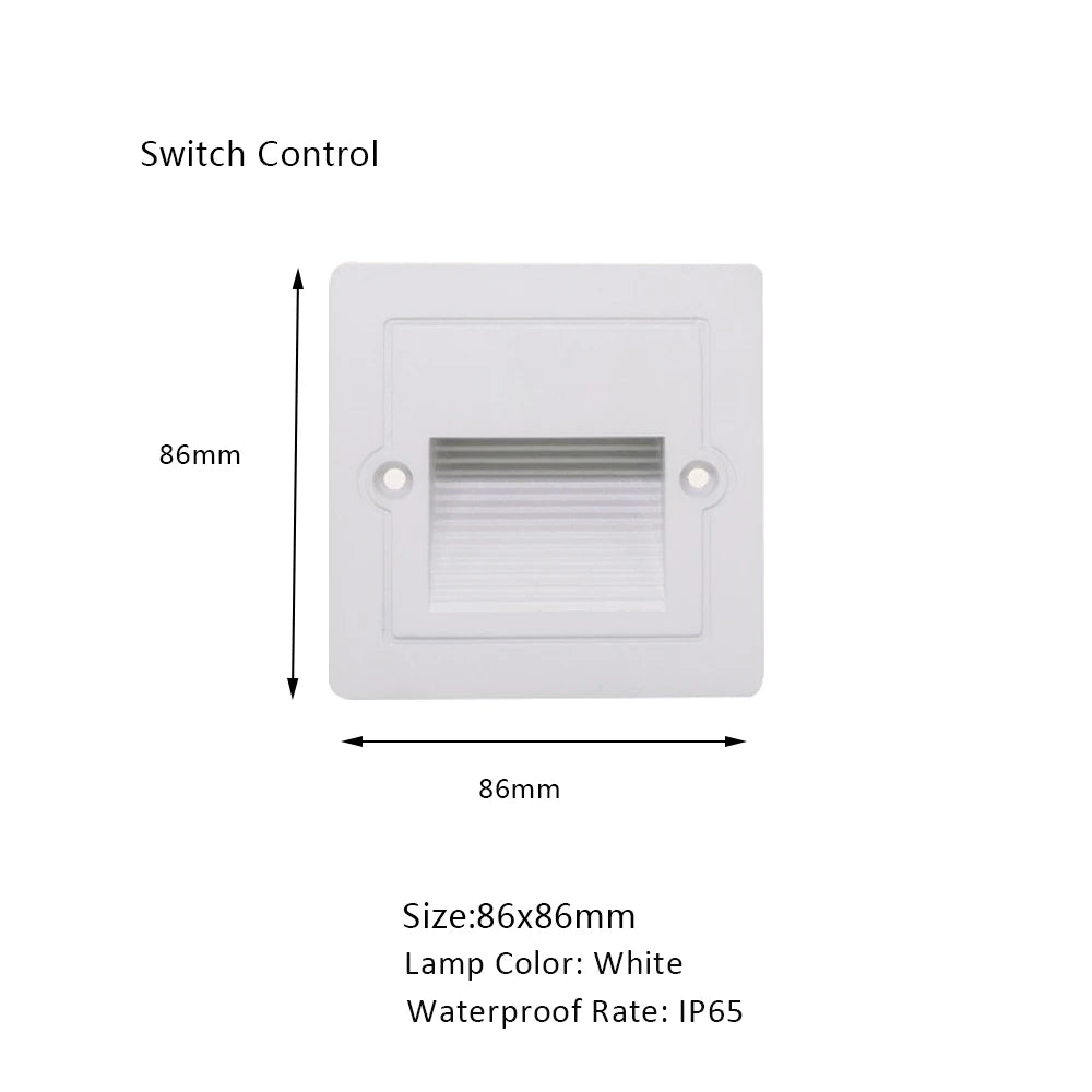 Modern Recessed LED Stair Light with Motion Sensor for Indoor and Outdoor Steps