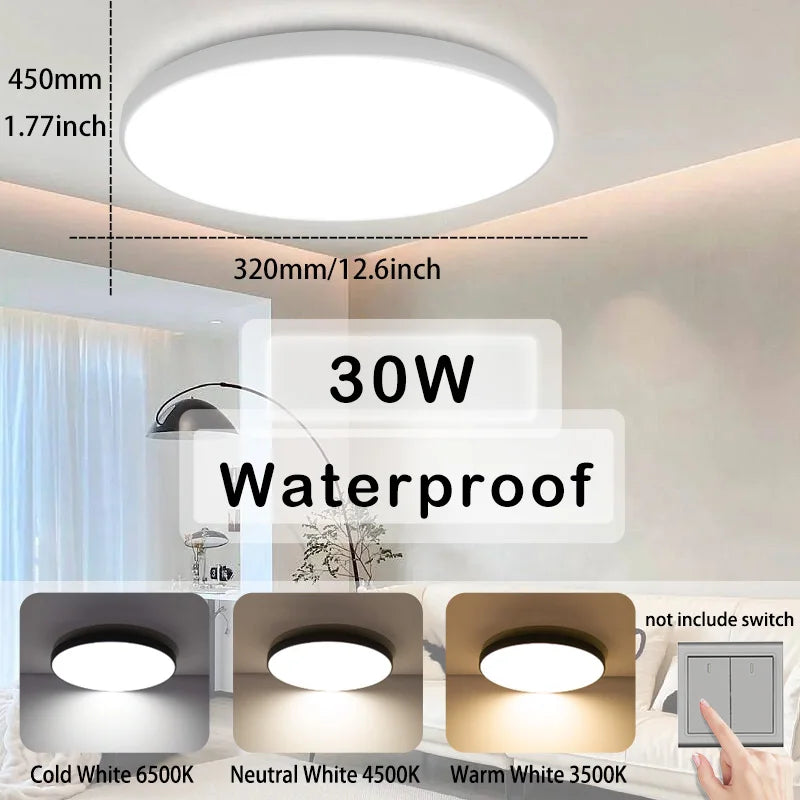 Modern Waterproof LED Ceiling Light for Bathrooms Kitchens and Hallways
