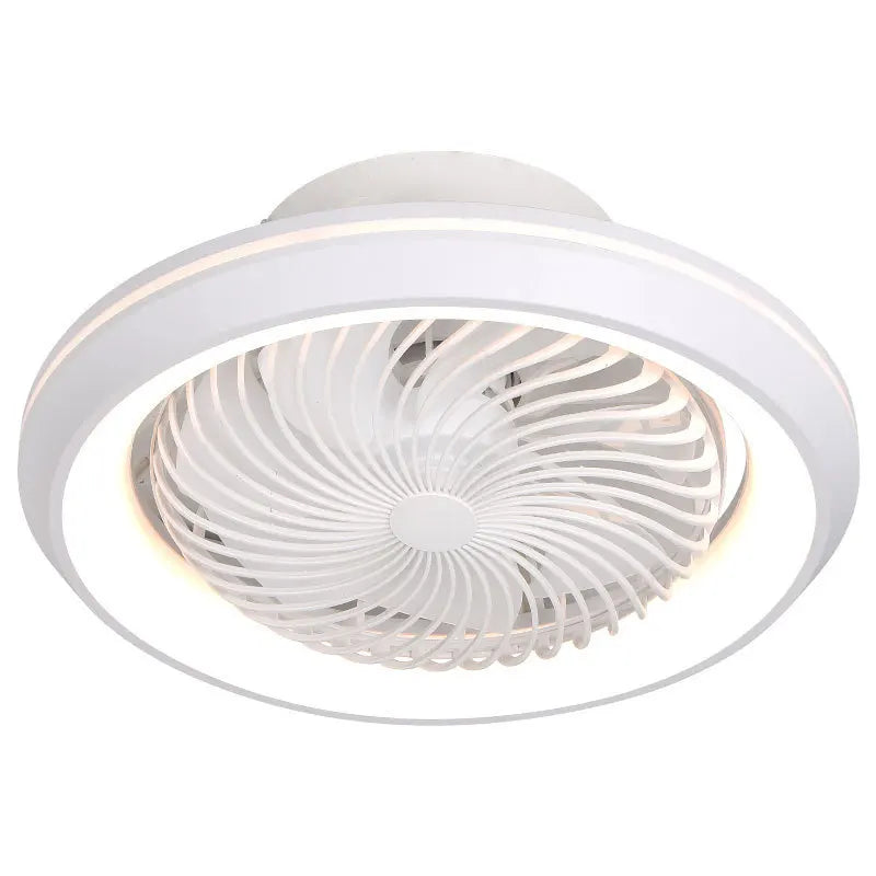 Modern Enclosed Ceiling Fan Light with Rotating Head for Living and Dining Rooms