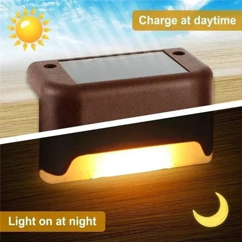 Modern LED Solar Step Light for Garden Decks and Outdoor Paths