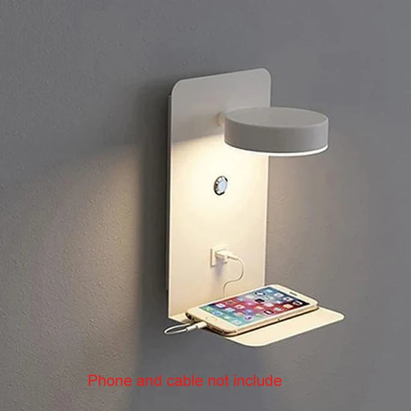Modern LED Wall Reading Lamp with USB Charging Port for Bedrooms