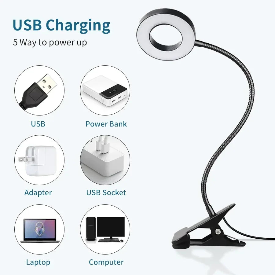 Flexible LED Clip Desk Lamp for Modern Offices and Reading Nooks