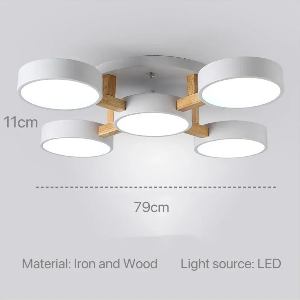 Modern Nordic Wood Pendant Light for Kitchens and Living Spaces