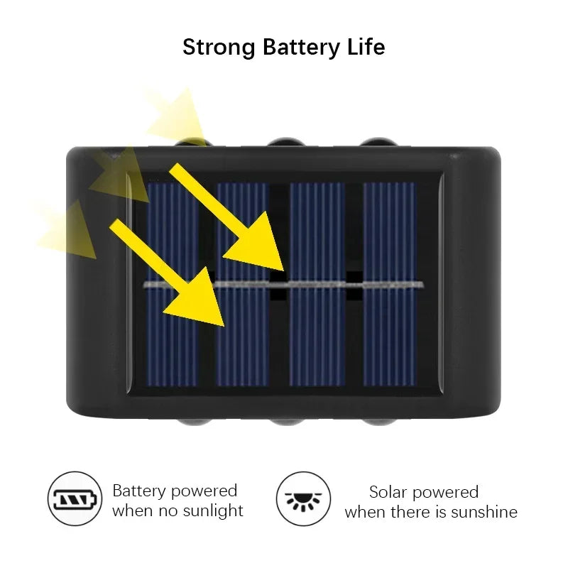 Solar LED Outdoor Wall Light for Garden Porch and Patio Lighting