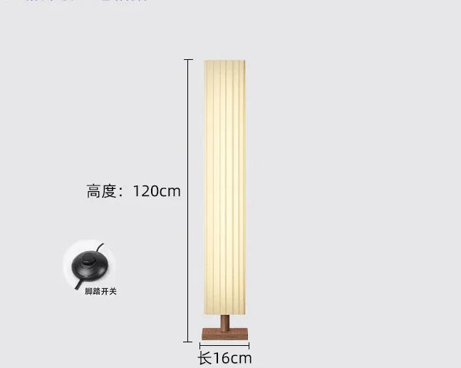 Modern Fabric and Wood Floor Lamp for Living Room and Bedroom