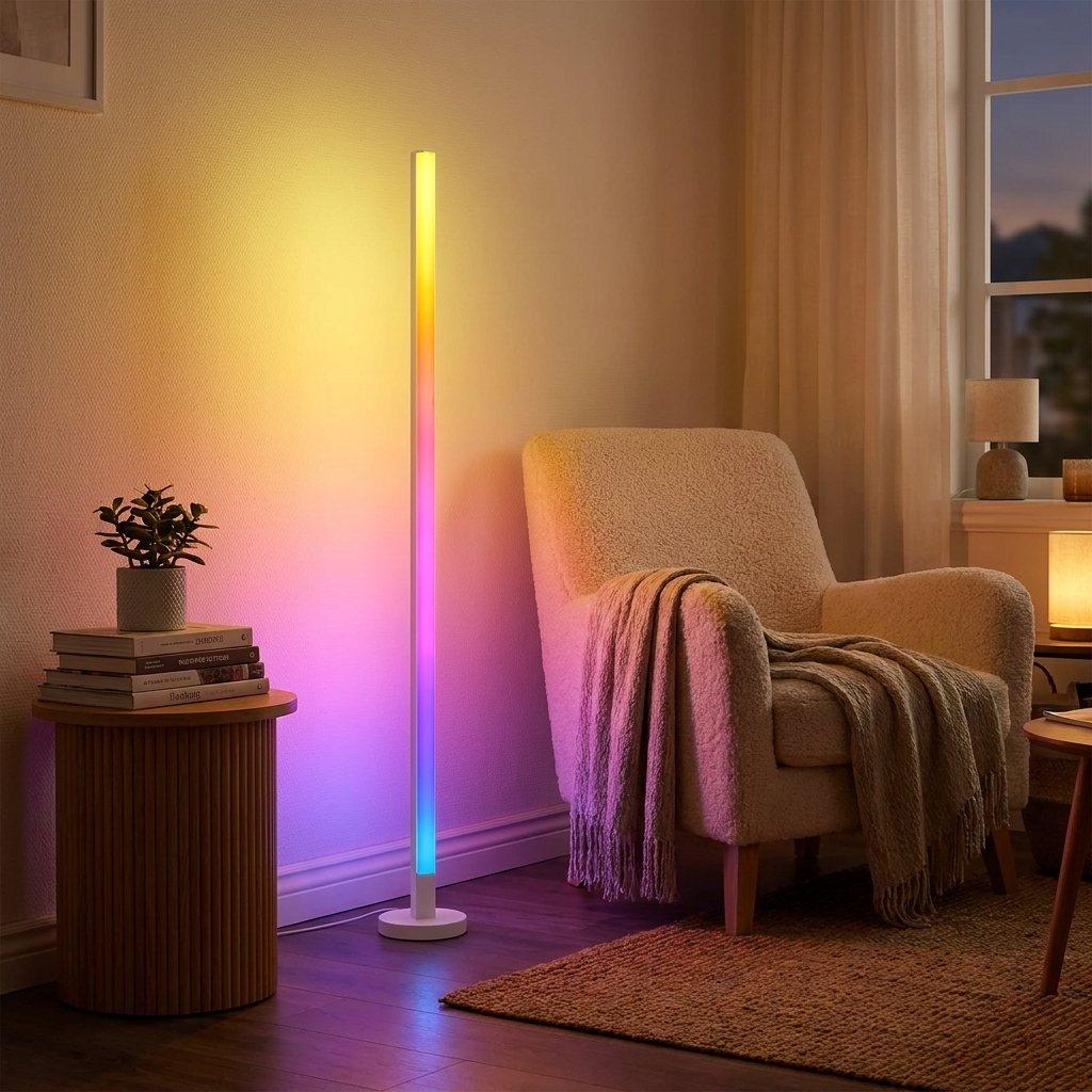 Modern RGB LED Corner Floor Lamp lifestyle