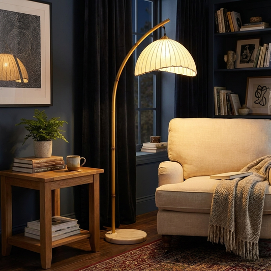 Handmade Bamboo Floor Lamp lifestyle