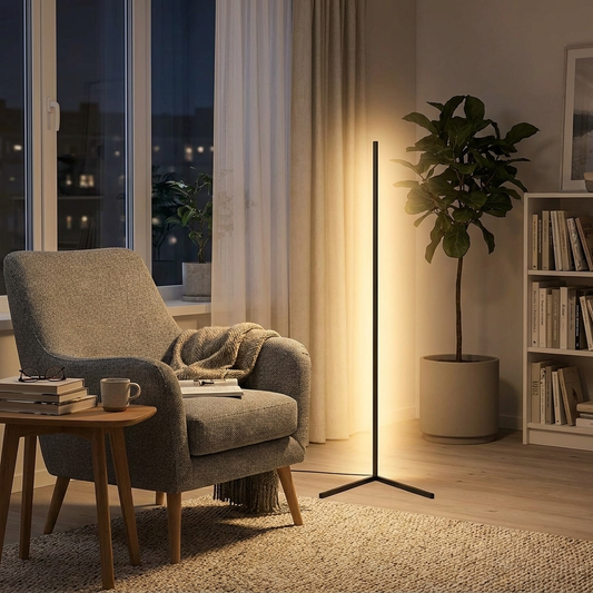 Smart RGB LED Corner Floor Lamp lifestyle