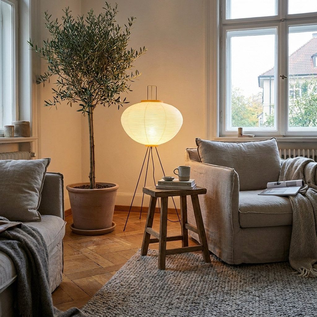 Japanese Washi Paper Floor Lamp lifestyle