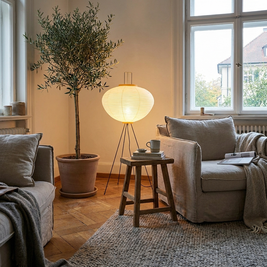 Japanese Washi Paper Floor Lamp lifestyle