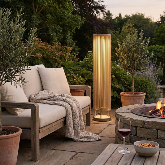 Nordic Rattan Solar Standing Lamp lifestyle