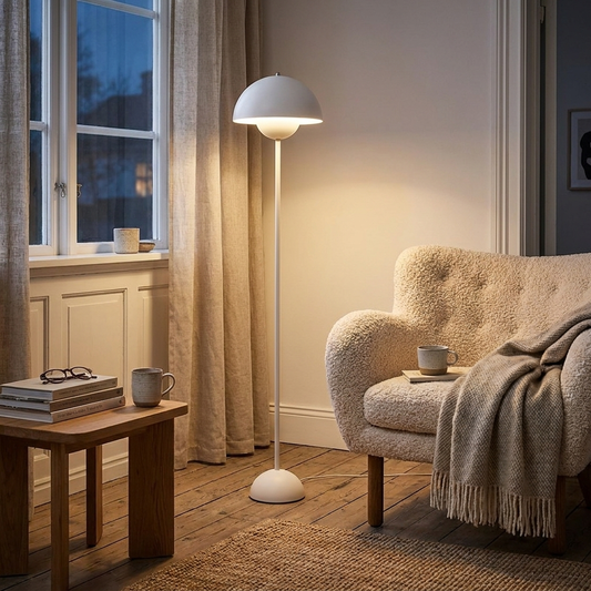 Modern Cream Ceramic Floor Lamp lifestyle