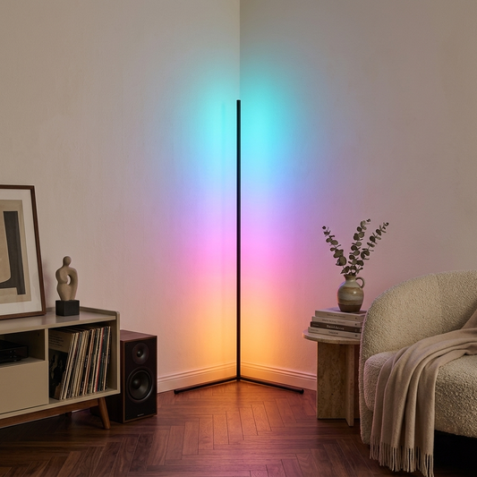 Smart RGB LED Corner Floor Lamp lifestyle