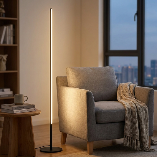 Modern Minimalist LED Floor Lamp in Gold lifestyle