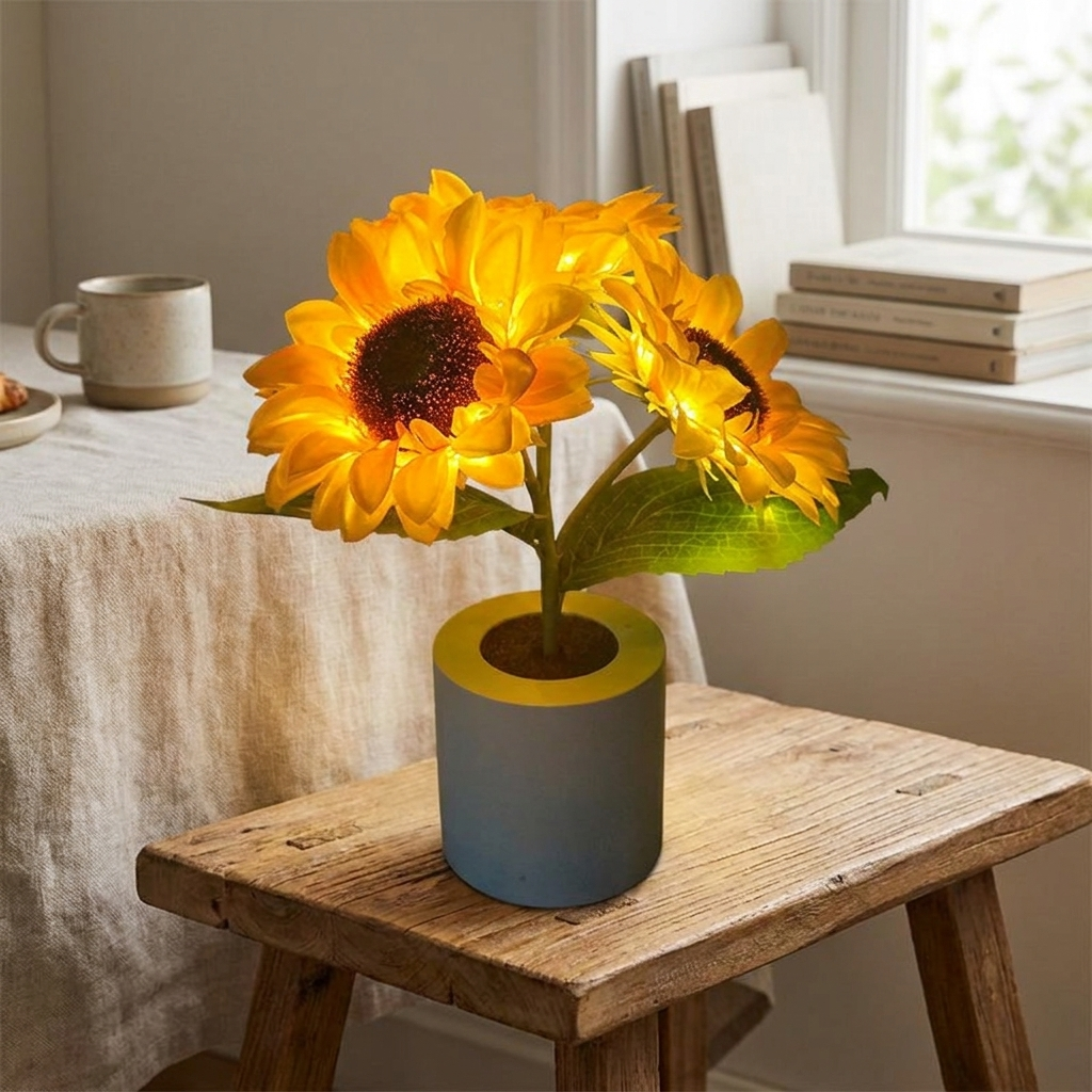 Rechargeable Sunflower LED Table Lamp lifestyle