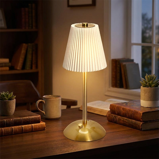 Pleated Cordless Table Lamp lifestyle