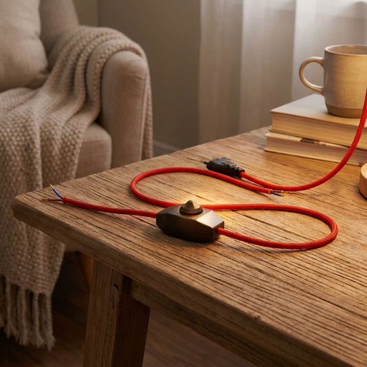 Dimmable Fabric Braided Power Cord lifestyle