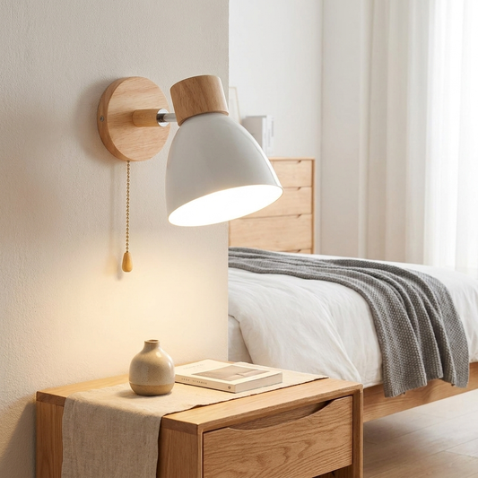 Modern Nordic Wooden Wall Sconce lifestyle