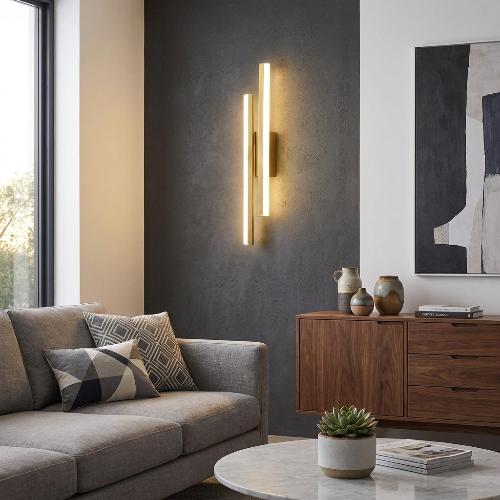 Modern Copper Wall Sconce Acrylic Shade