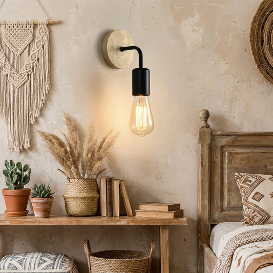 Vintage Wood Wall Sconce