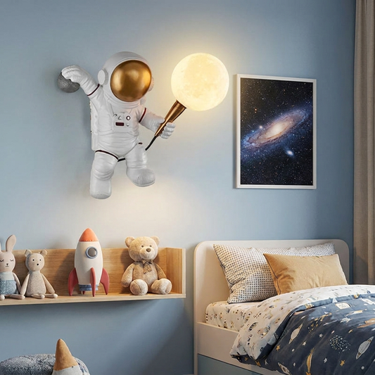 Astronaut Moon LED Wall Light for Children's Bedroom