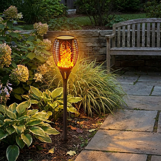 Solar LED Flame Torch Light for Garden and Outdoor Path Decor