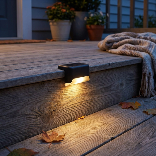 Modern LED Solar Step Light for Garden Decks and Outdoor Paths