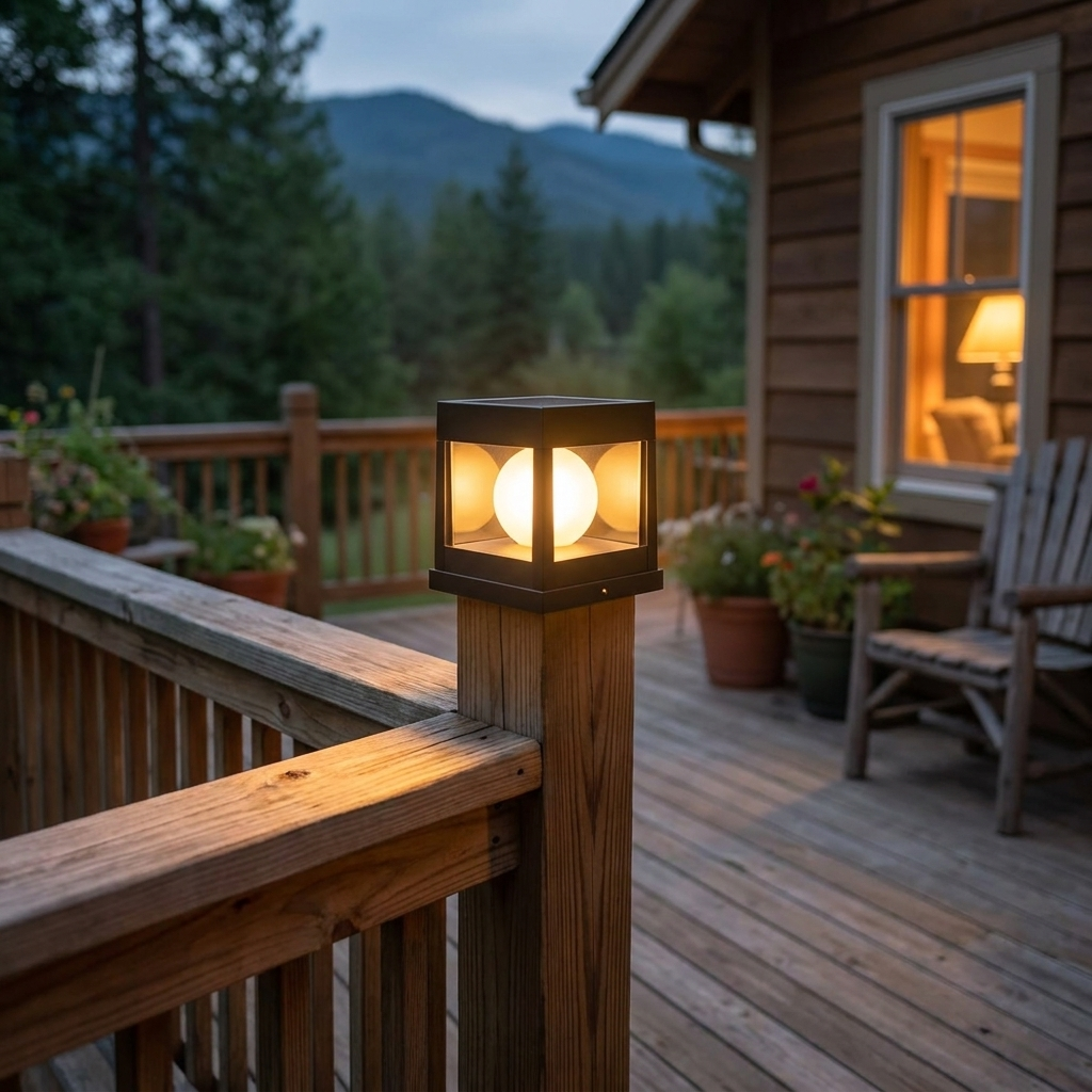 Solar LED Post Cap Light for Garden Fences and Patio Decking