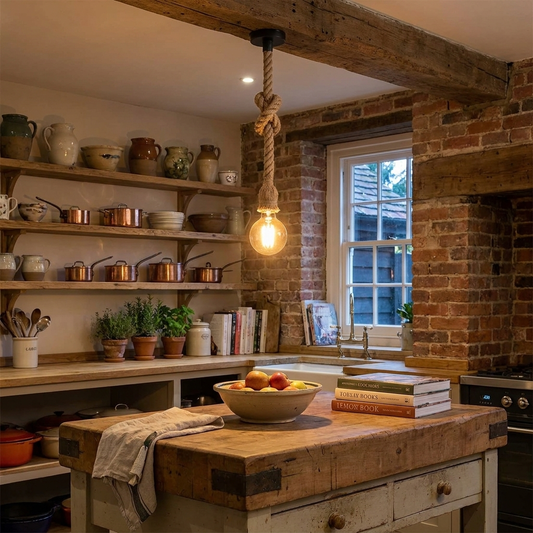 Vintage Hemp Rope Pendant Light for Rustic Loft and Cafe Decor
