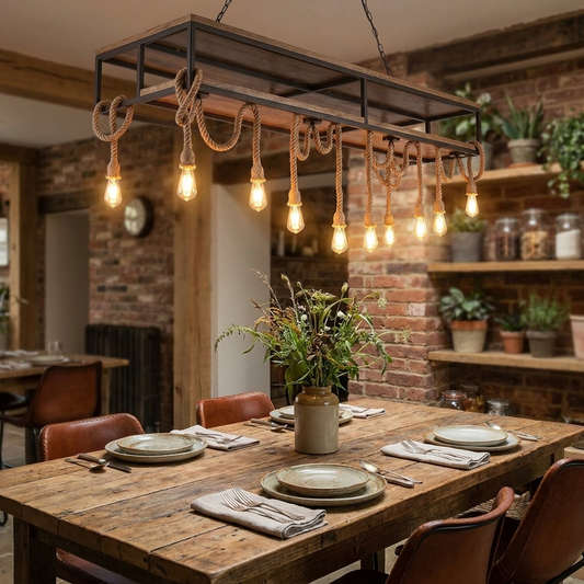 Vintage Hemp Rope Pendant Light for Industrial Cafe and Home Decor