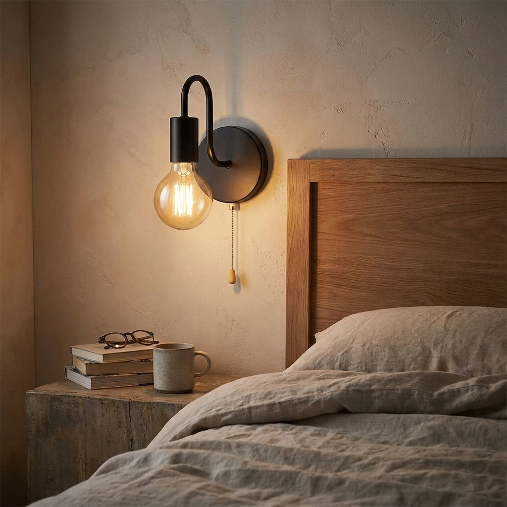 Nordische Industrielle Wandleuchte E27 für Schlafzimmer und Badezimmer