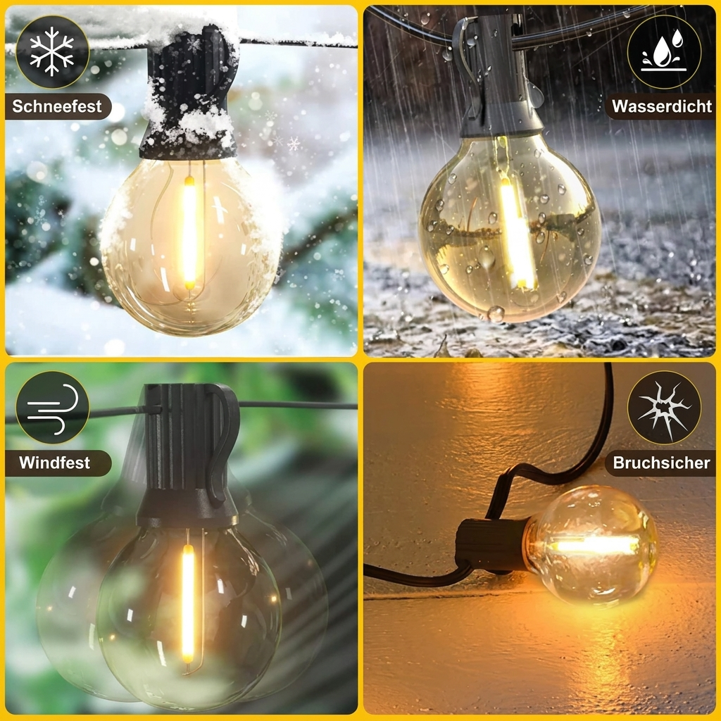 Outdoor LED G40 Lichterkette - Produktdetails (DE)