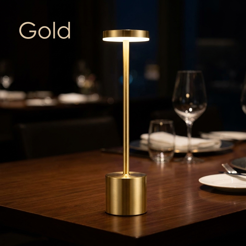 Akku-Tischlampe Variante Gold - Lifestyle